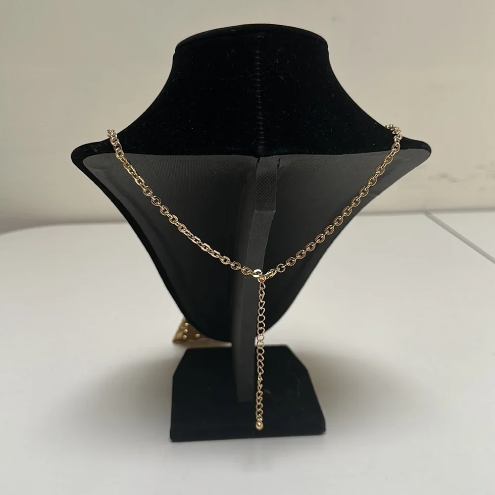 👋 3/$15 GOLD AND PINK GEOMETRIC PENDENT ADJUSTABLE NECKLACE